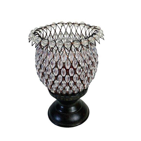 Home Interiors Beaded Wire Candle Holder Pedestal Base Glass Beads Home Decor - Picture 3 of 11